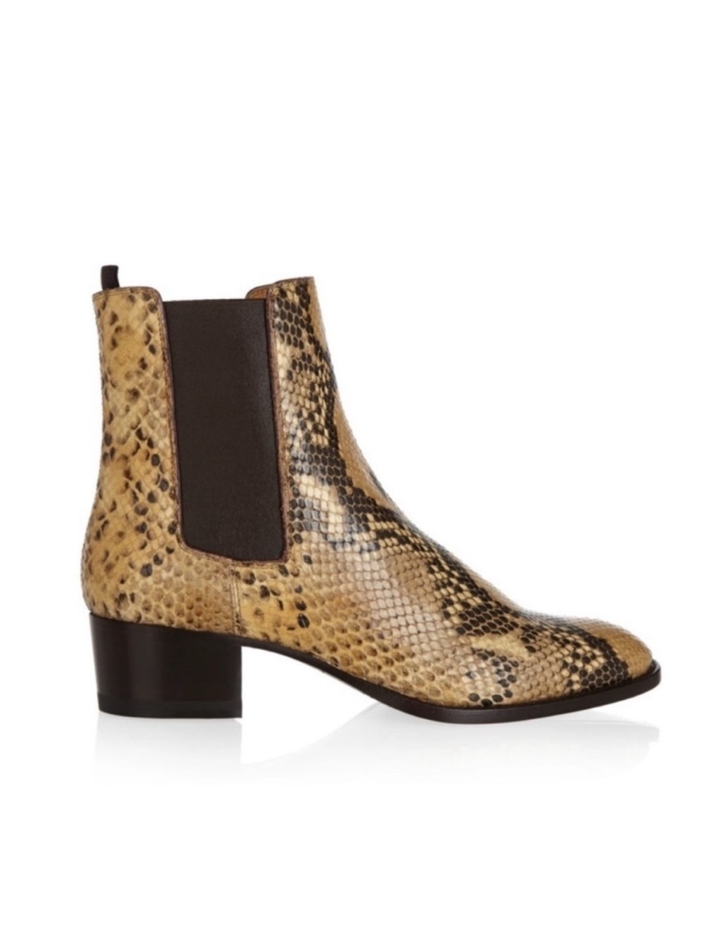 SAINT LAURENT Wyatt Python Snake Embossed Chelsea Boots Size
36.5 Tan Brown
